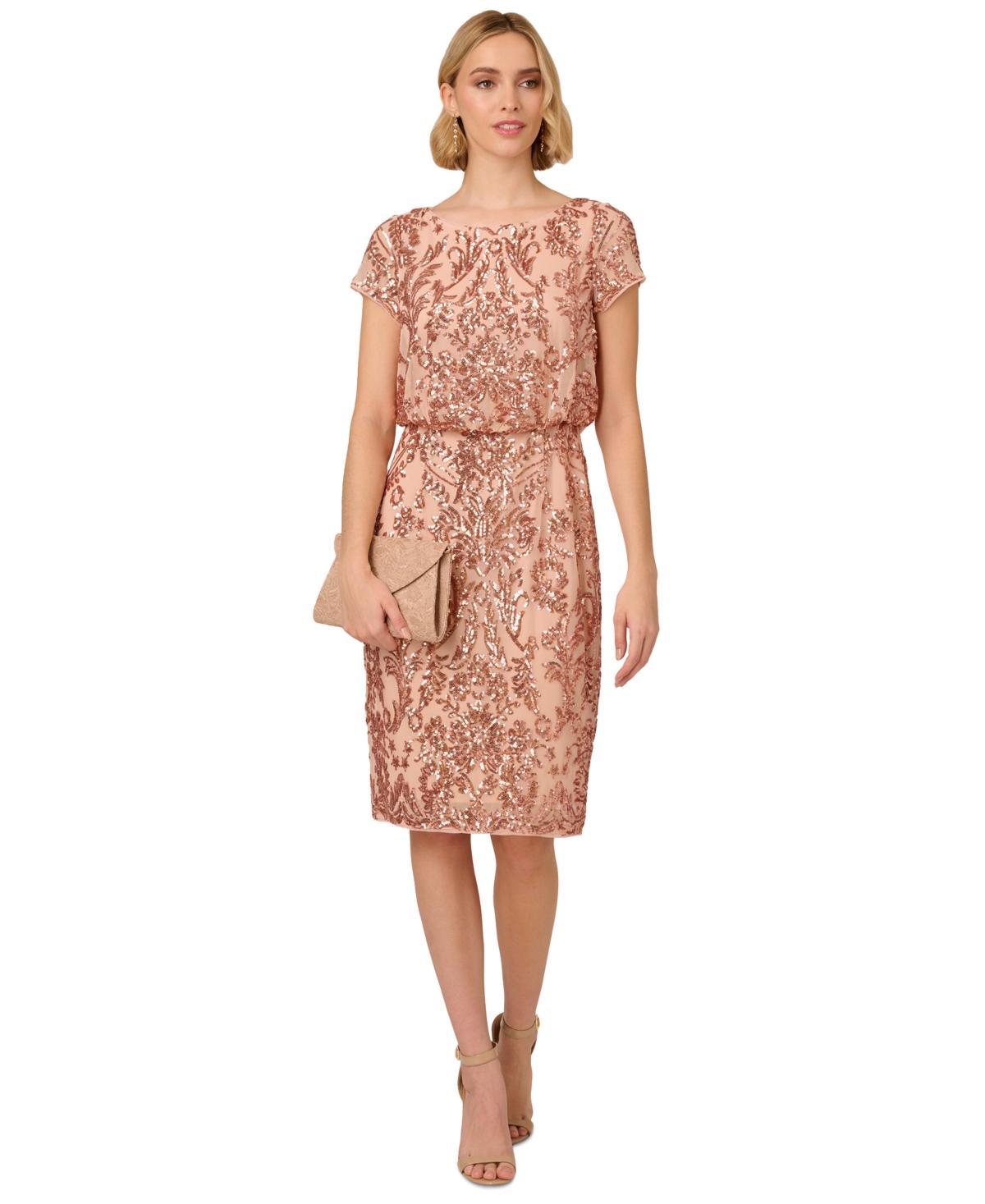 Adrianna Papell Womens Sequin-Embellished Dress Product Image