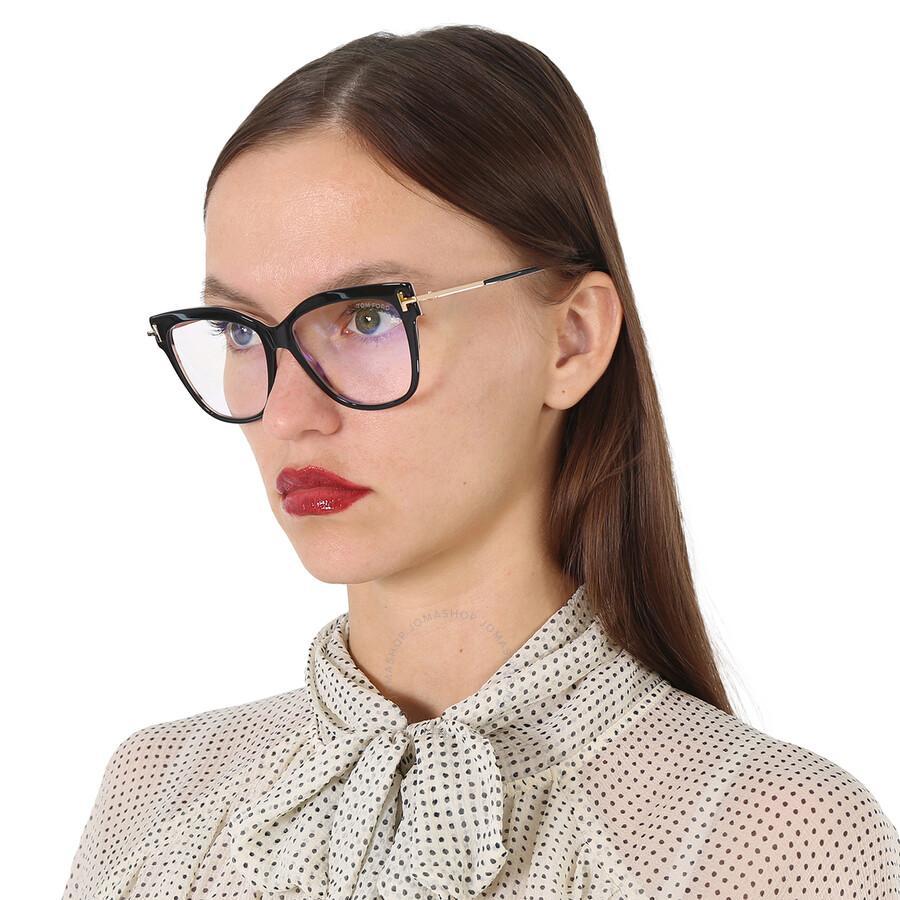 TOM FORD Blue Light Block Cat Eye Ladies Eyeglasses Ft5704-b 005 54 In Demo Lens Product Image