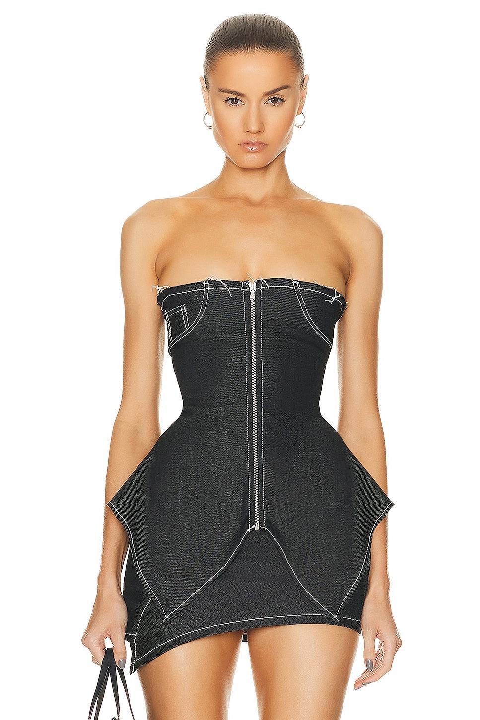 x REVOLVE Zip Front Tube Top With Uneven Hem Product Image