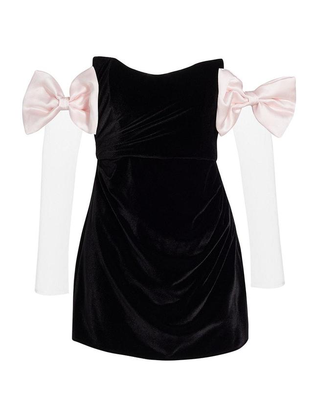 Womens Dion Bow Velvet Strapless Minidress Product Image