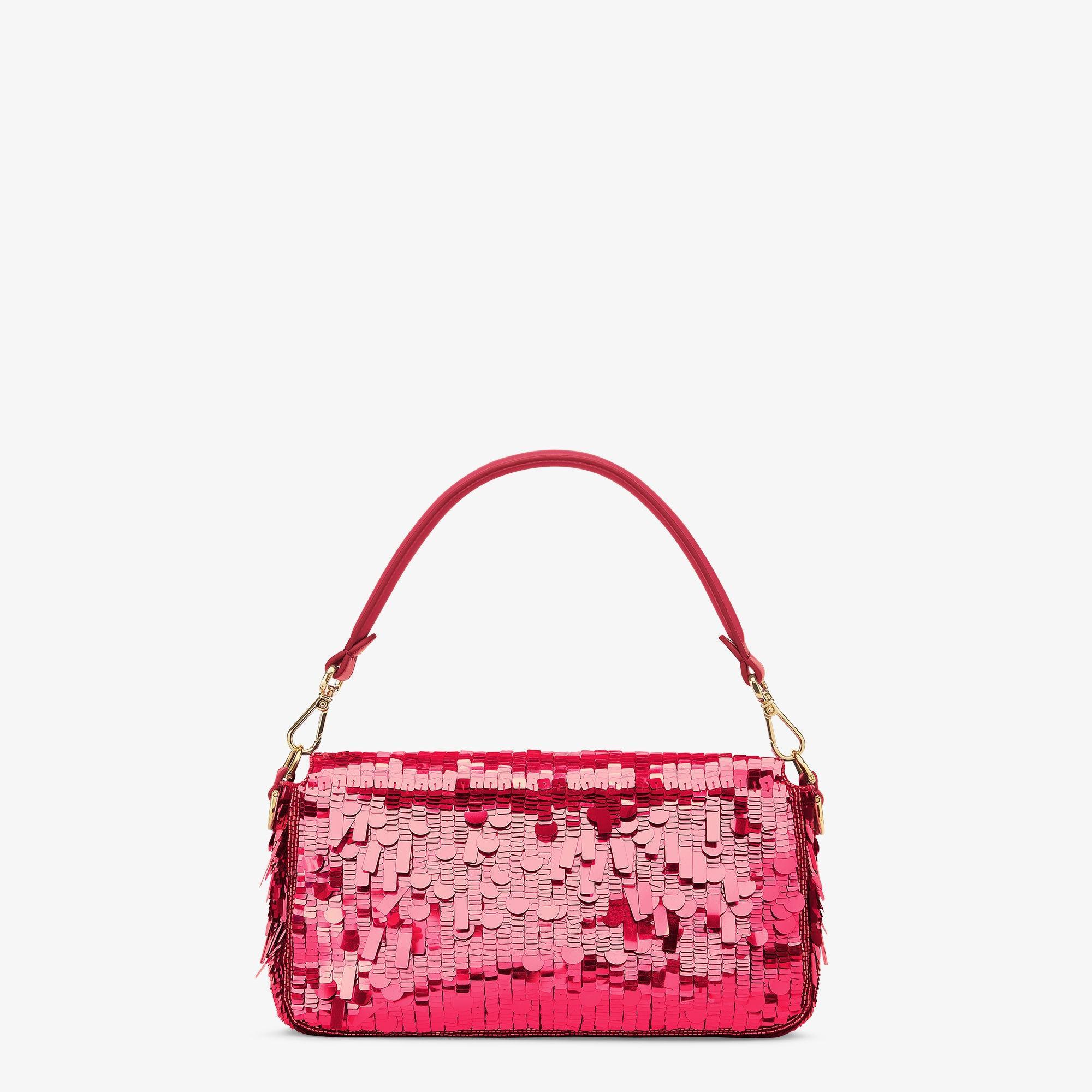 BaguetteFuchsia sequin and leather bag Product Image