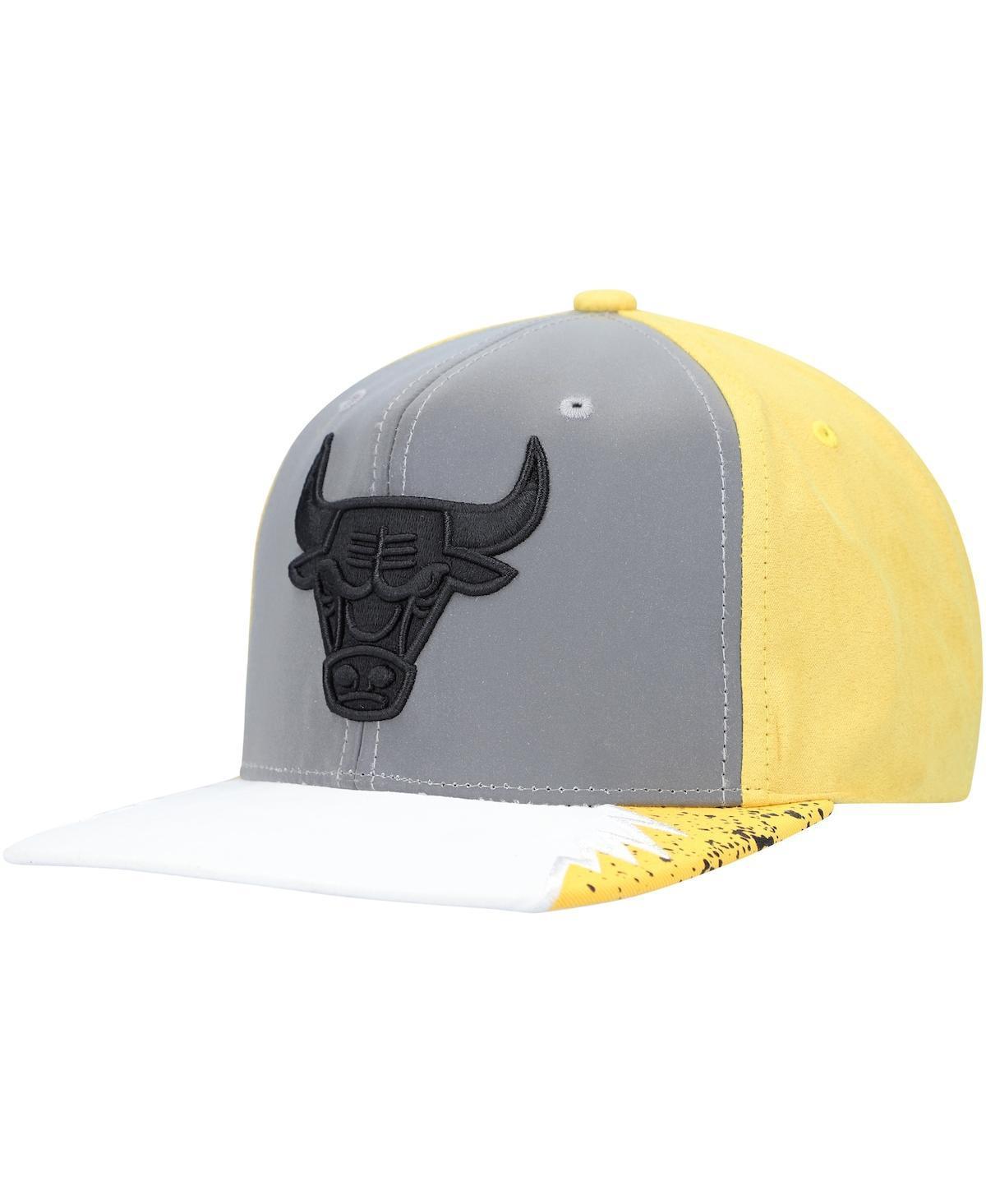 Mens Mitchell & Ness Gray/Yellow Chicago Bulls Day 5 Snapback Hat Product Image