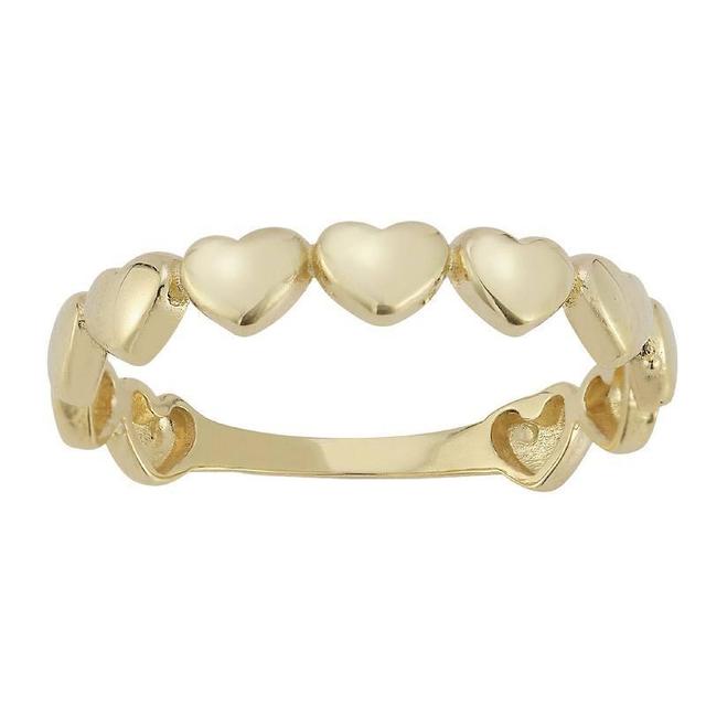 LUMINOR GOLD 14k Gold Puffed Heart Band Ring, Womens Yellow Product Image