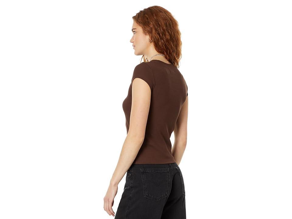 Madewell Supima(r) Rib Tee (Dark Coffee) Women's T Shirt Product Image