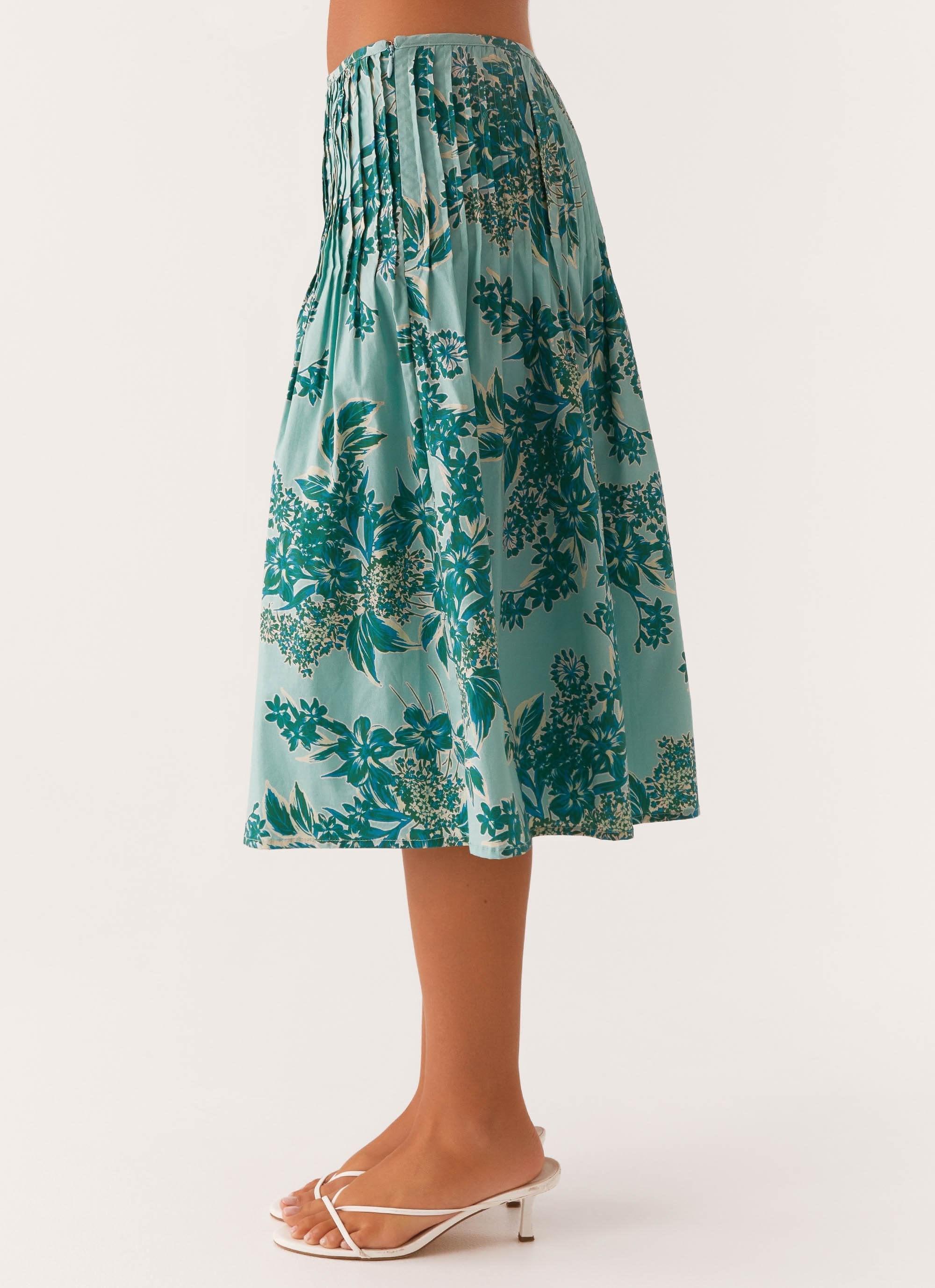 Dreamscape Midi Skirt - Cloud Nine Floral Product Image