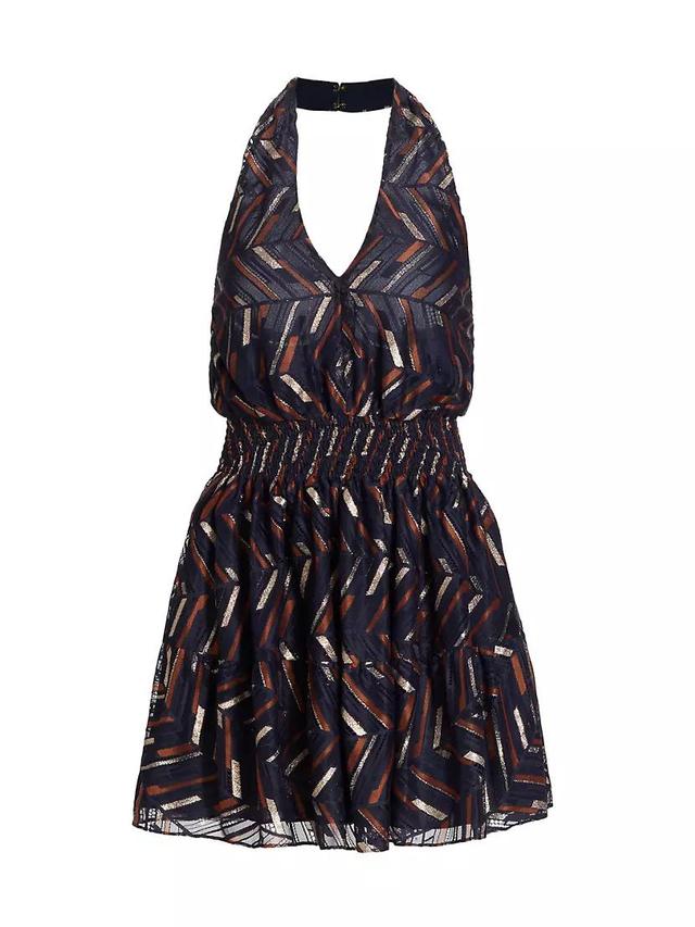 Blanch Chevron Halter Minidress Product Image