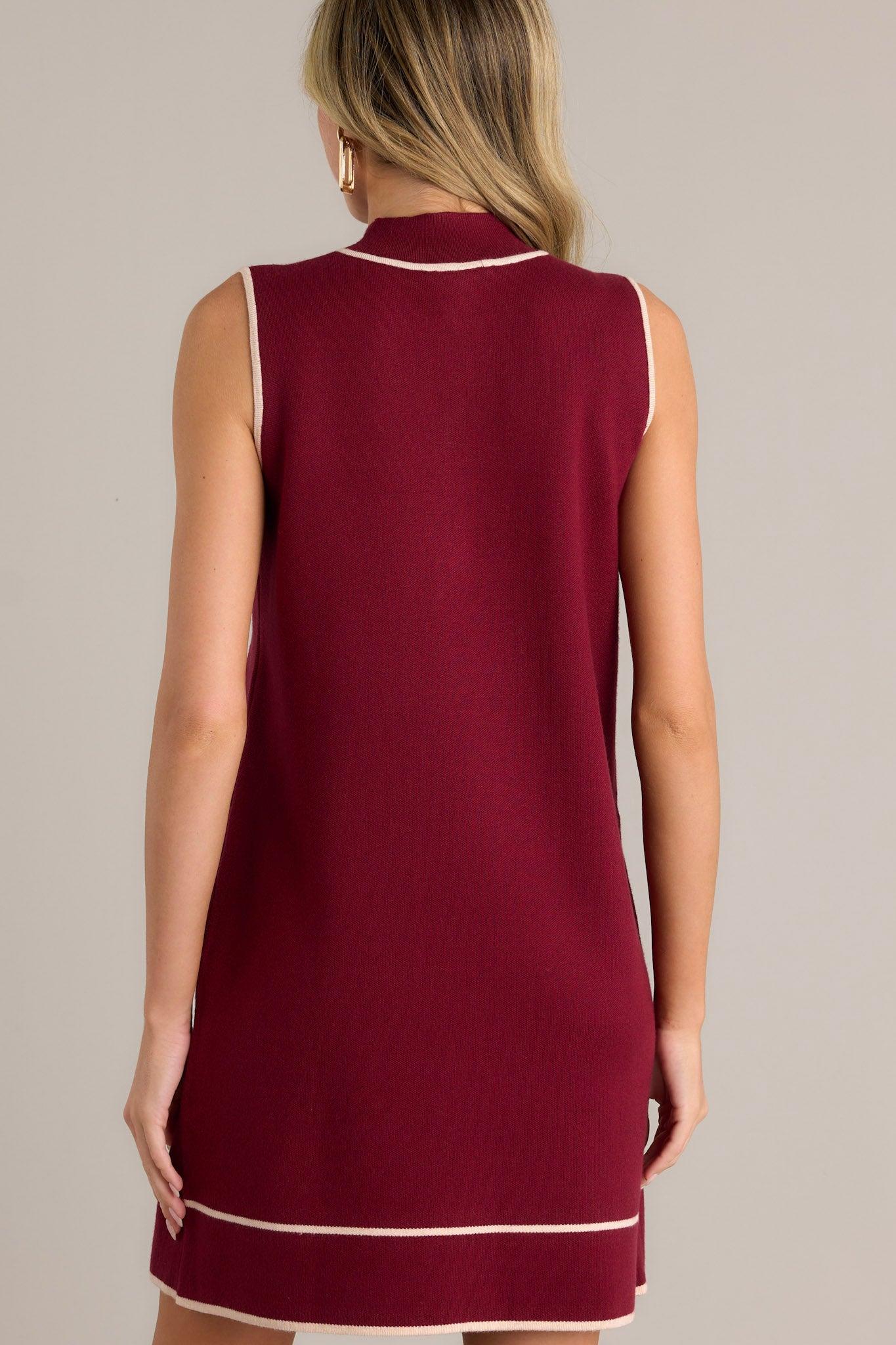 Timeless Tapestry Burgundy Sleeveless Mini Dress Product Image