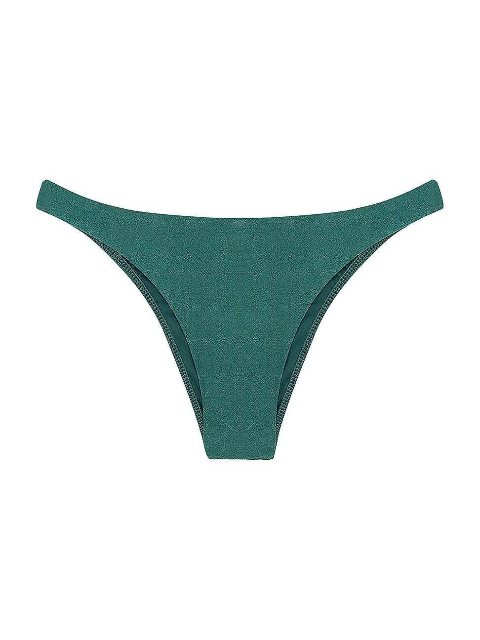 Womens Solid Basic Shimmer Bikini Bottom Product Image