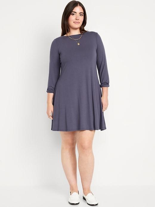 Long-Sleeve Mini Swing Dress Product Image