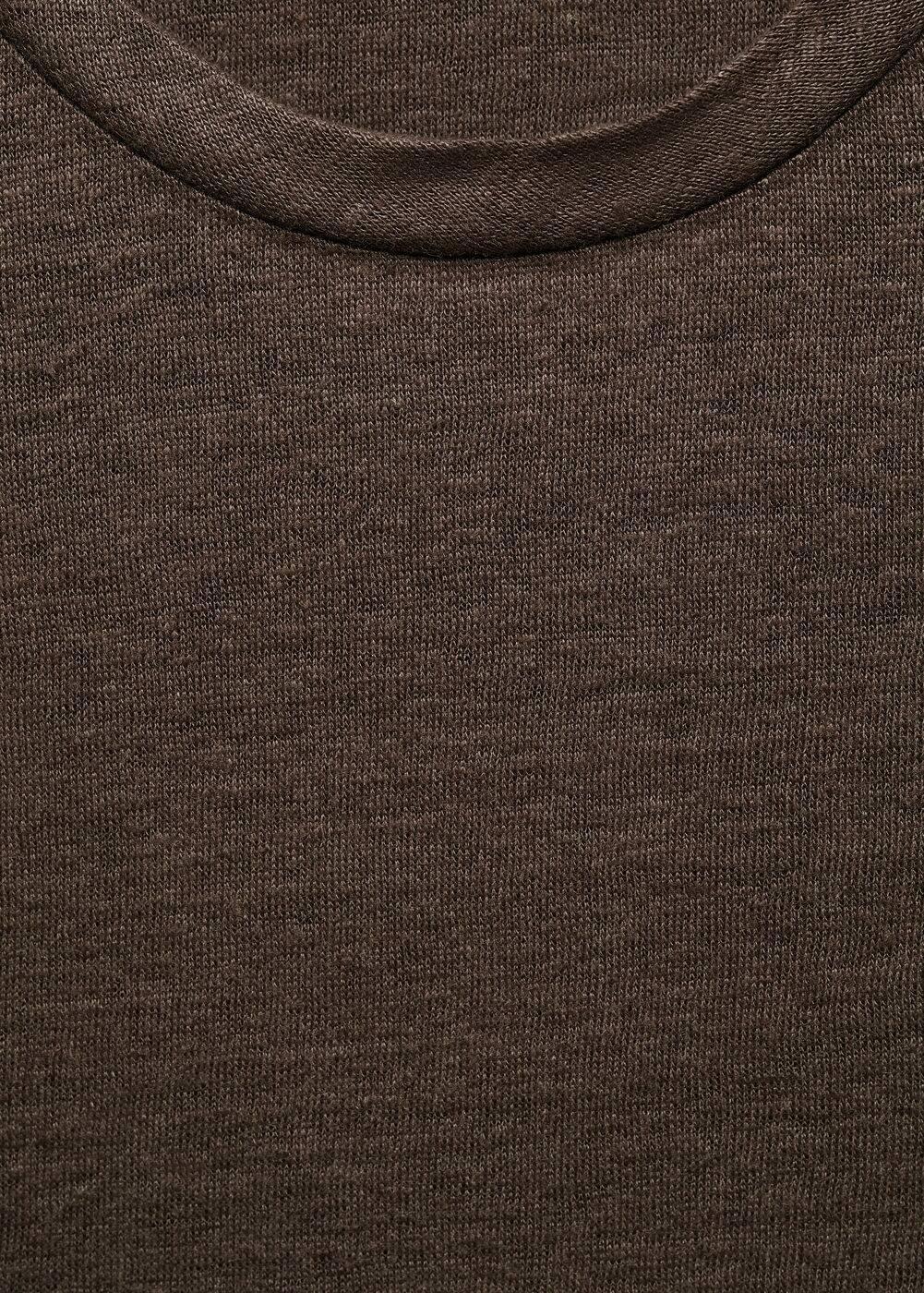 MANGO MAN - Slim-fit 100% linen t-shirt brownMen Product Image