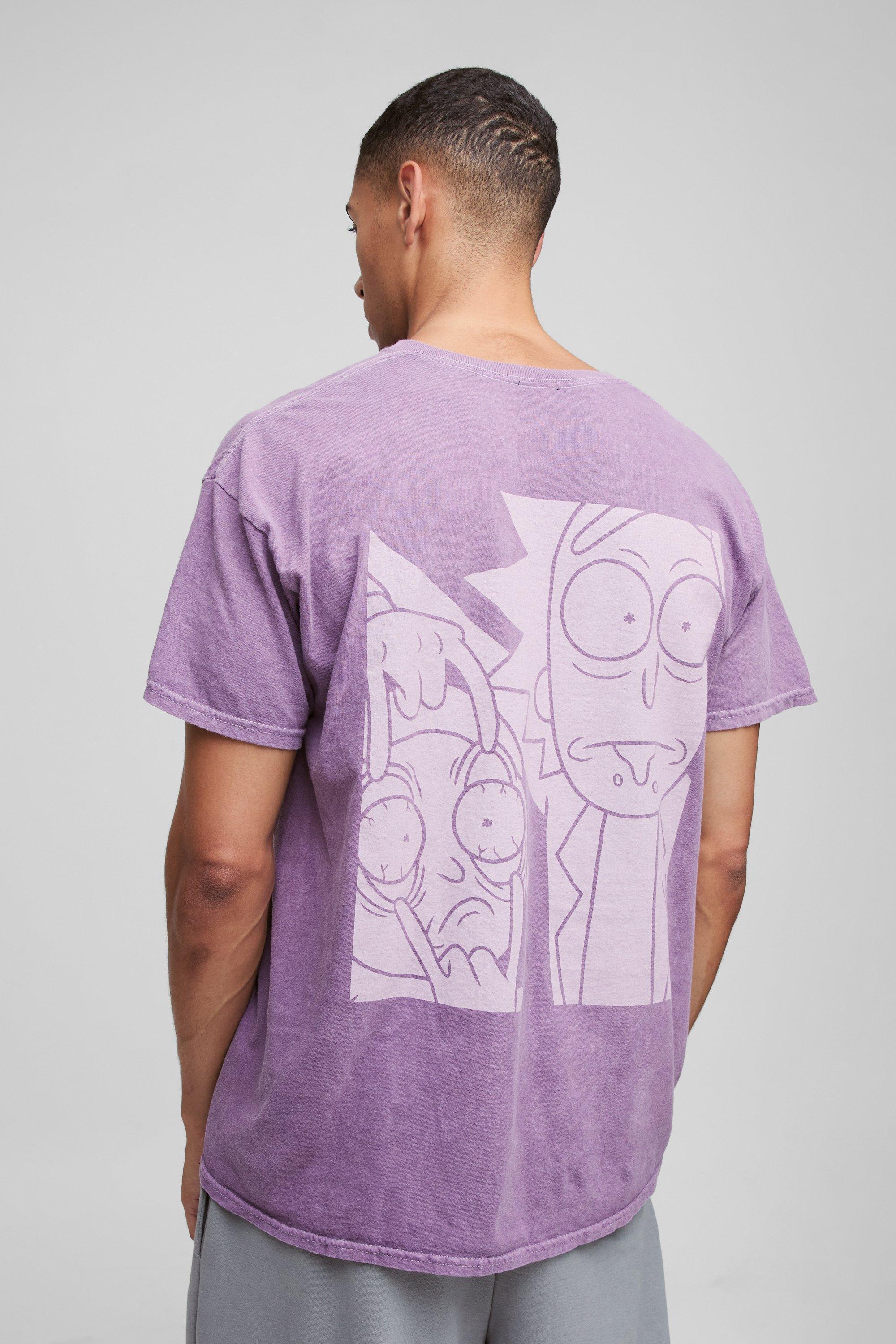 Oversized Wash Rick and Morty License Print T-Shirt | boohooMAN USA Product Image