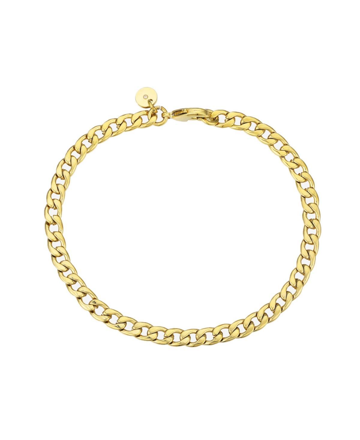 ModaSport Gold-Tone Stainless Steel Flat Curb Bracelet Product Image