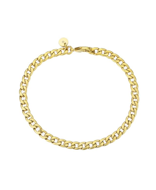 ModaSport Gold-Tone Stainless Steel Flat Curb Bracelet Product Image