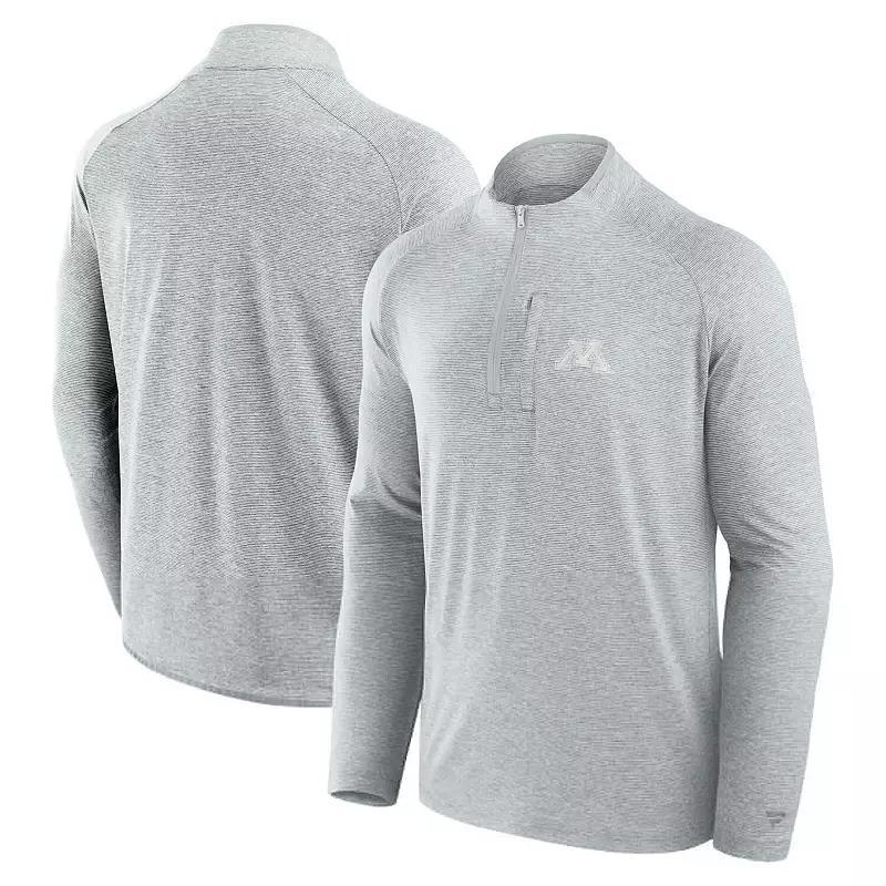 Mens Fanatics Gray Minnesota Golden Gophers Mock Neck Half-Zip Pullover Jacket product image