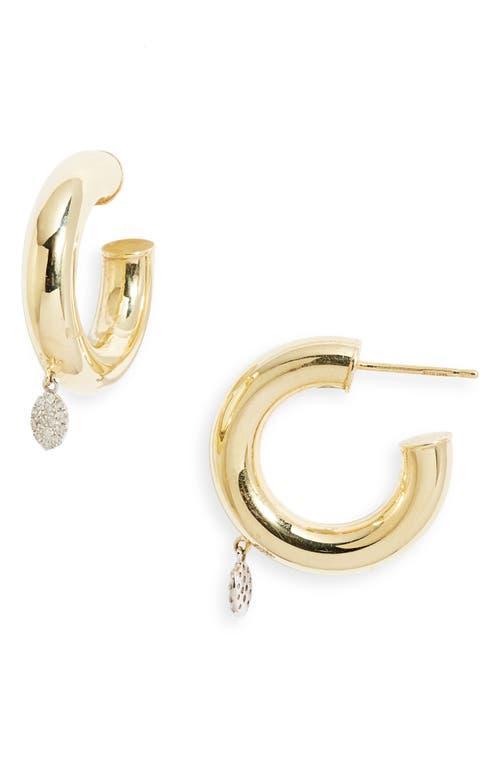 Meira T Diamond Disc Hoop Drop Earrings Product Image