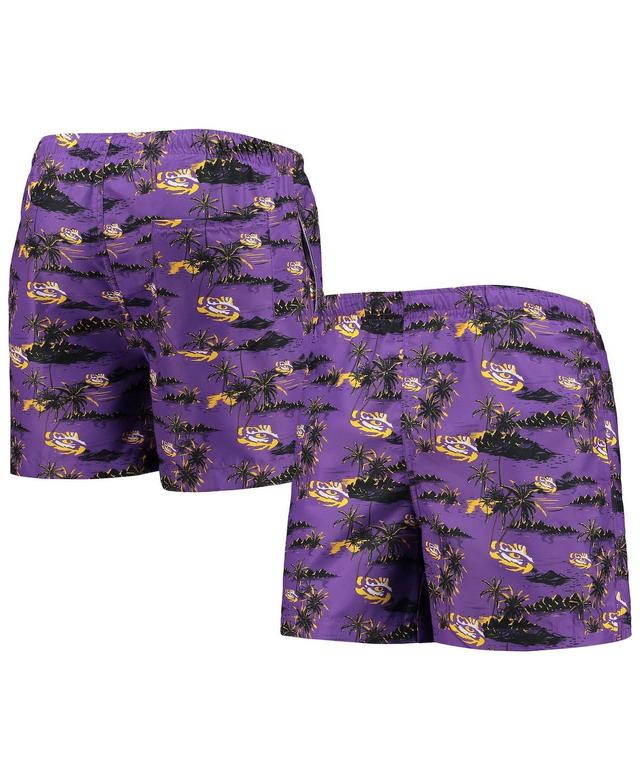 Mens FOCO LSU Tigers Island Palm Swim Trunks Product Image