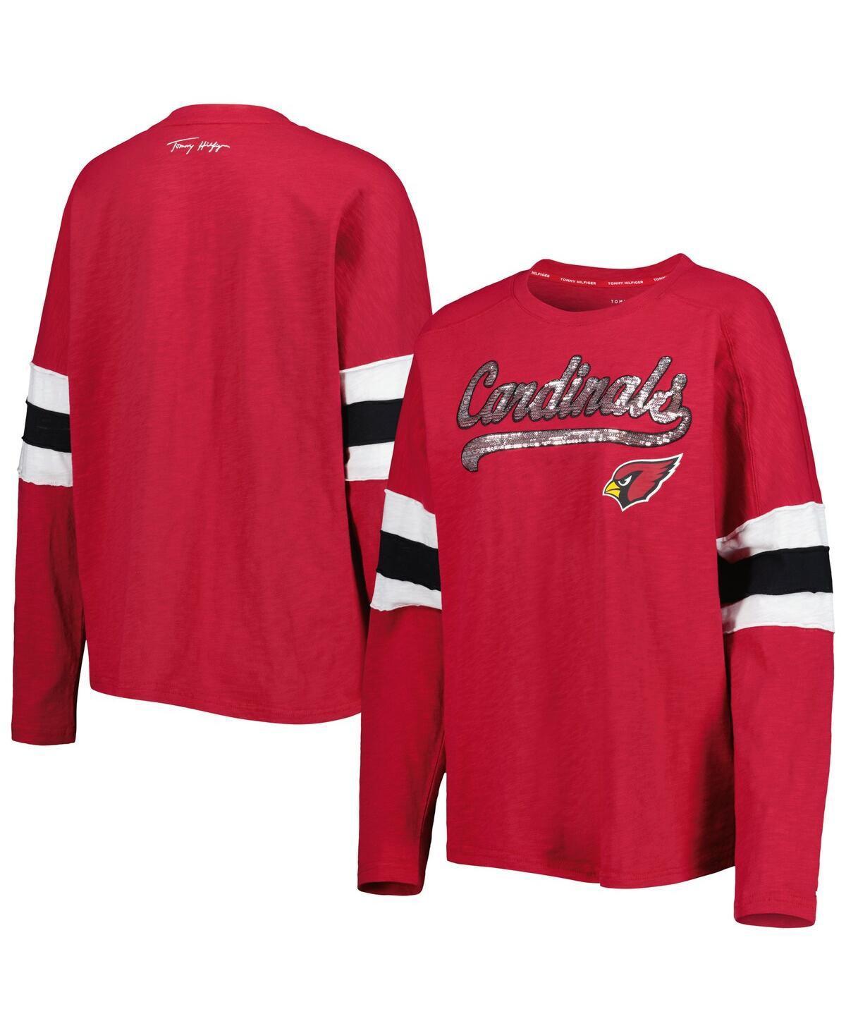 Women's Tommy Hilfiger Cardinal Arizona Cardinals Justine Long Sleeve Tunic T-Shirt Product Image