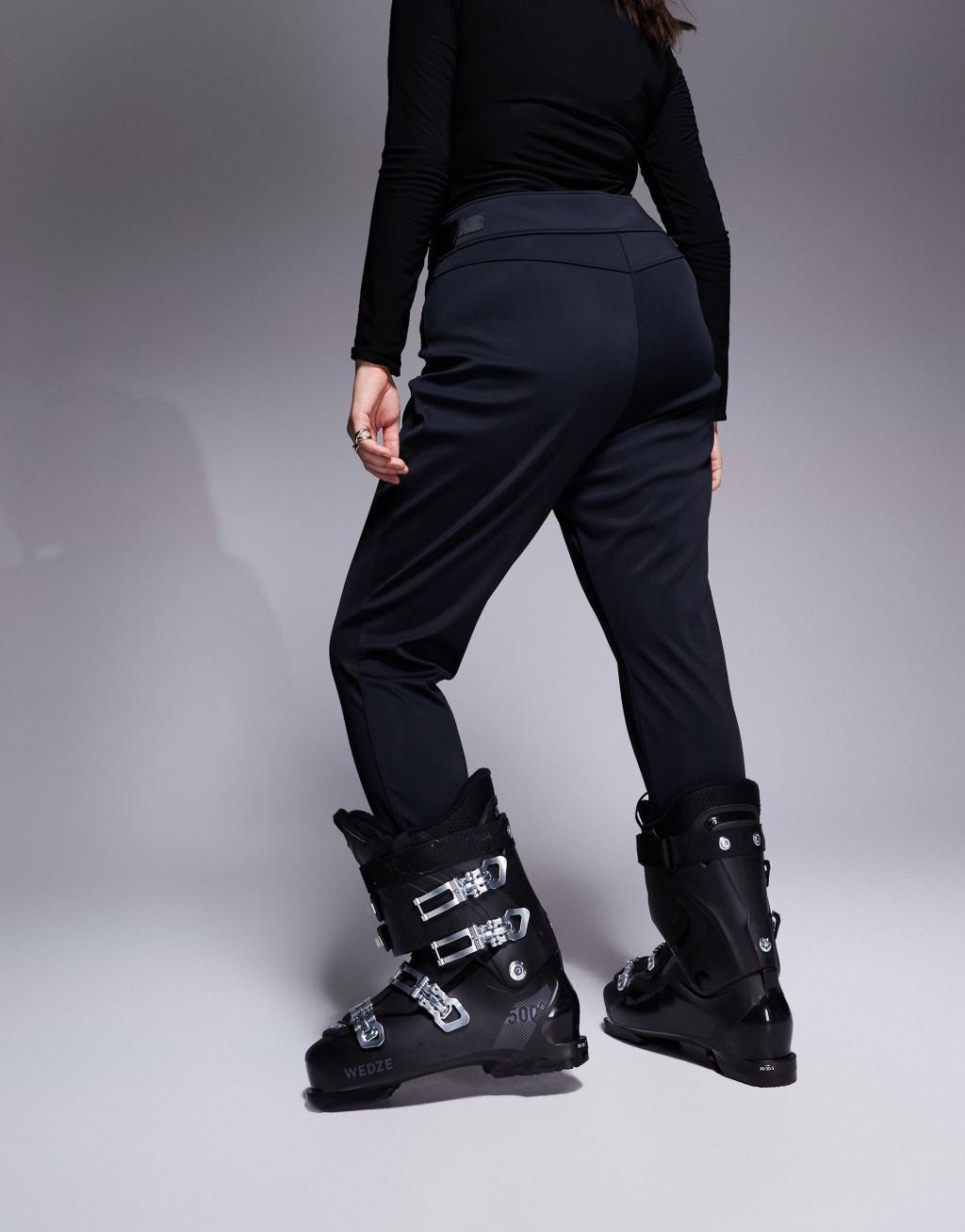 ASOS 4505 Curve soft shell water repellent skinny ski pants in black Product Image