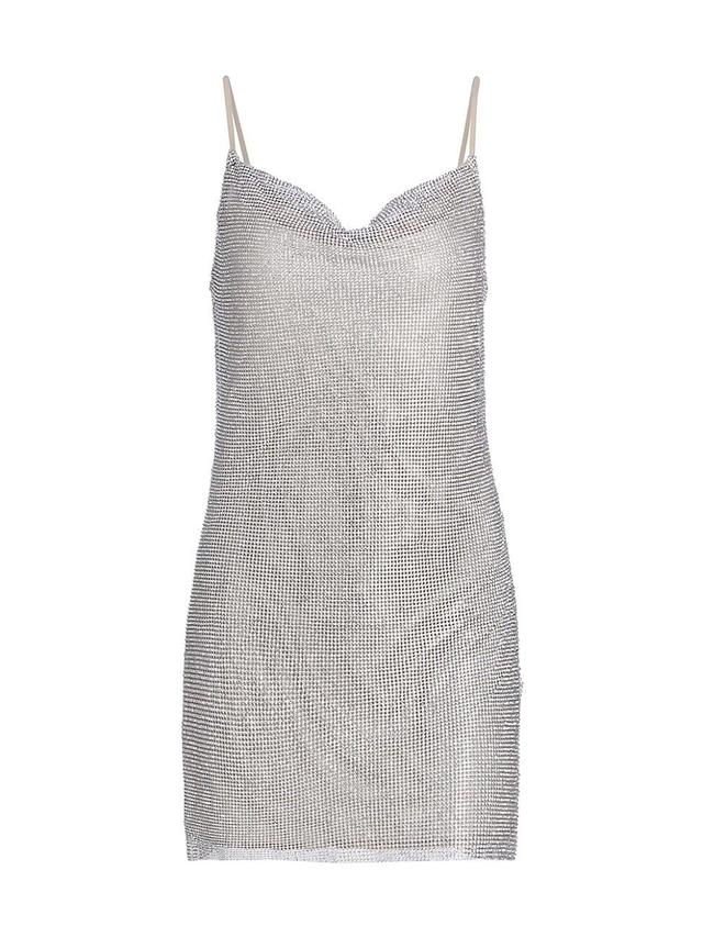 LAGENCE Benson Crystal Chain Mail Mini Slipdress Product Image