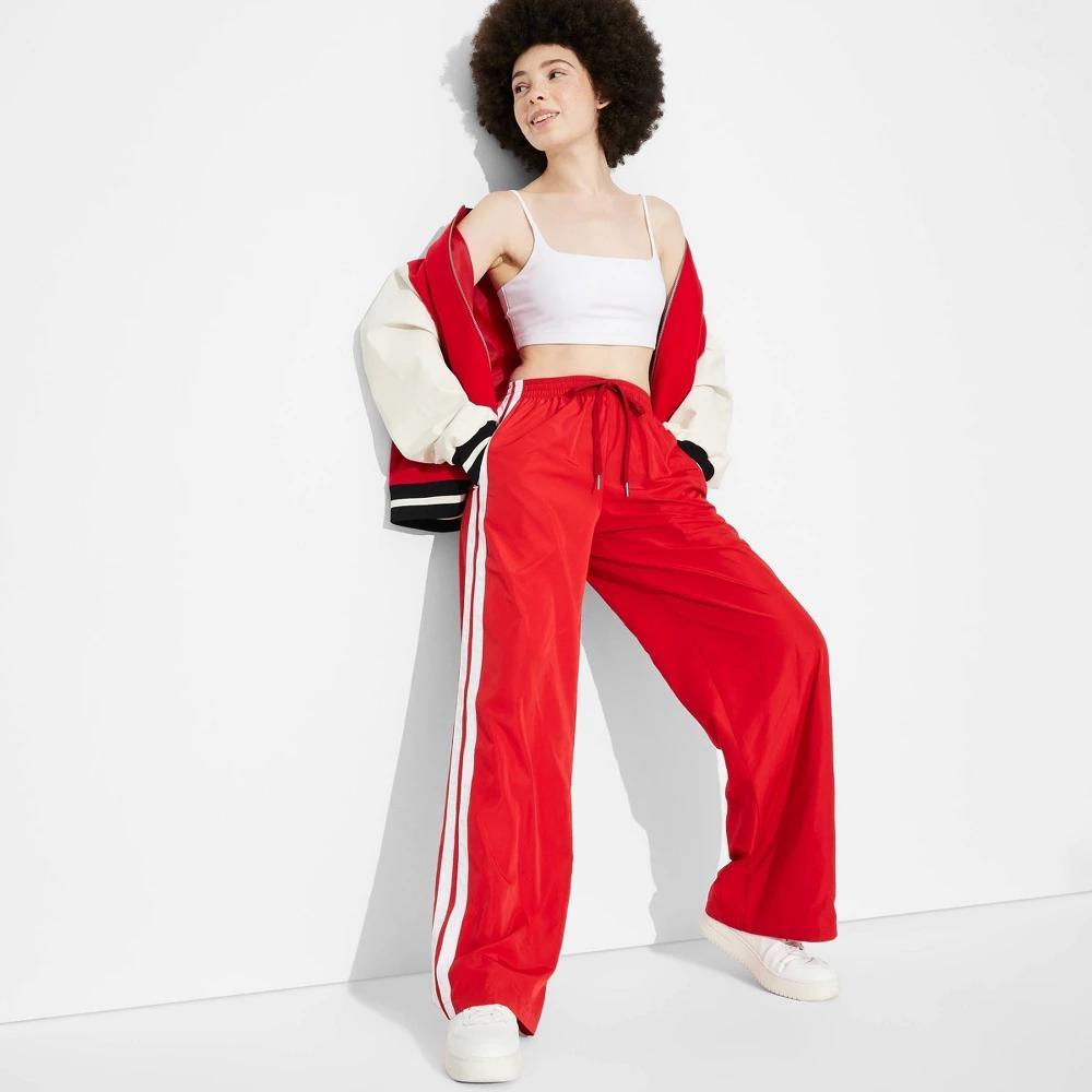 Womens Game Day High-Rise Track Pants - Wild Fable Red L Product Image