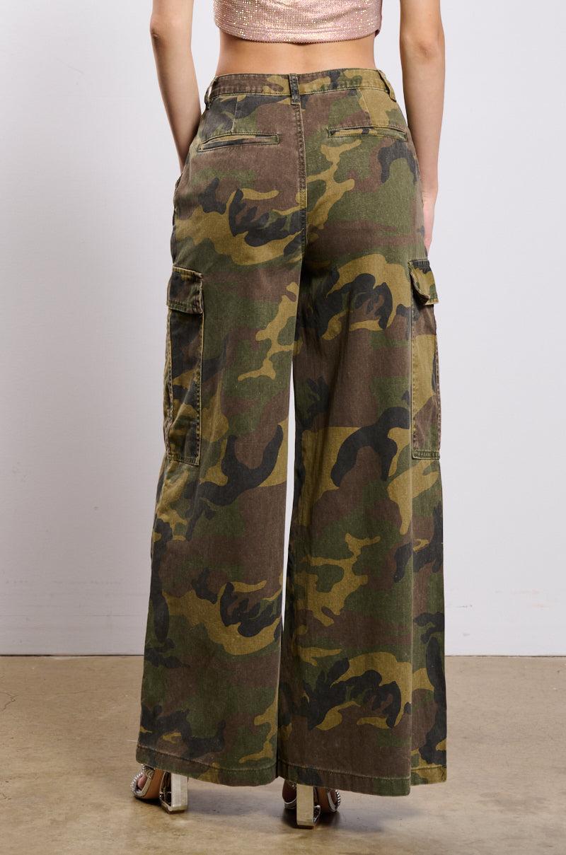 RIDE WITH ME CAMO WIDE LEG PANT Product Image