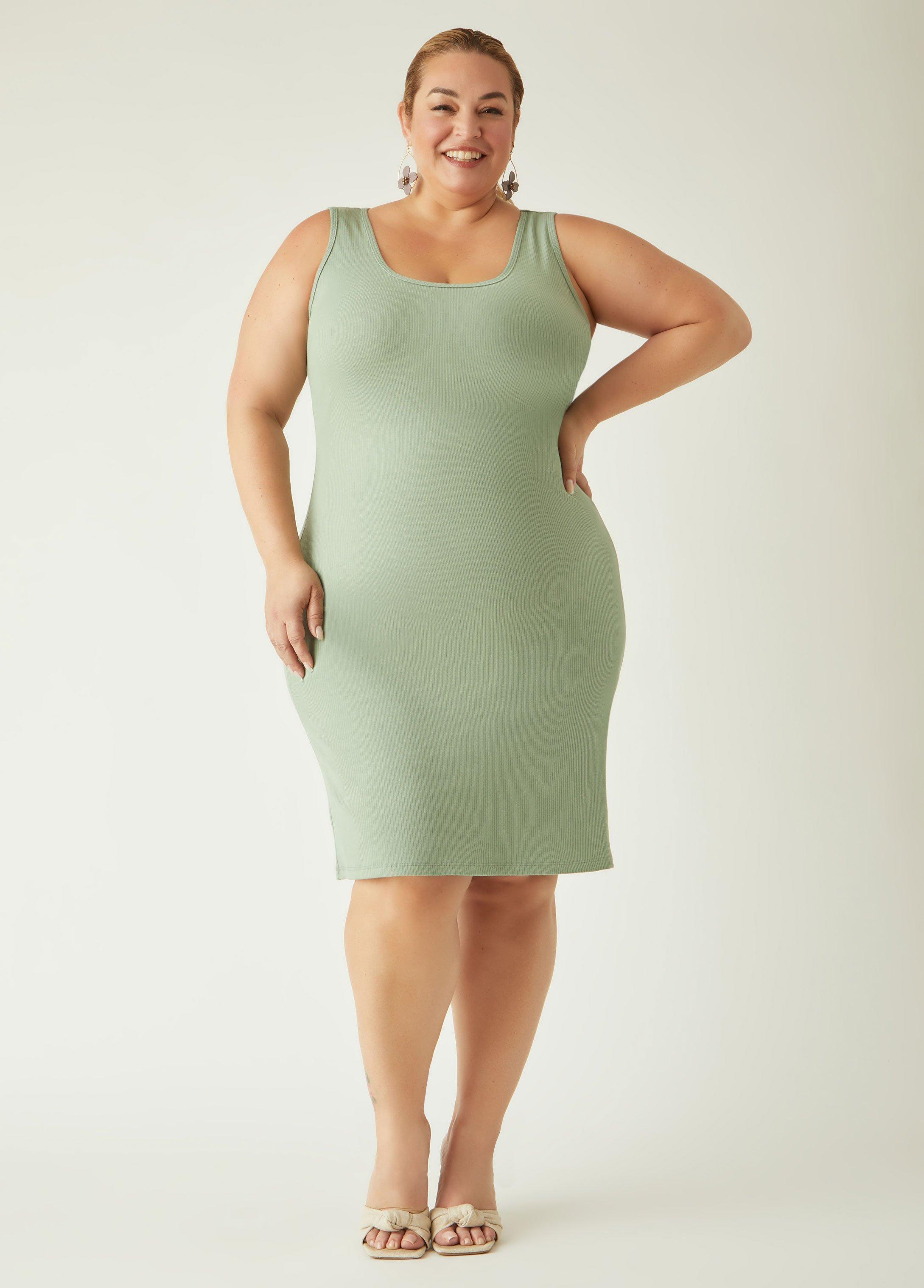 Plus Size Ribbed Tank Dress Ashley Stewart Product Image