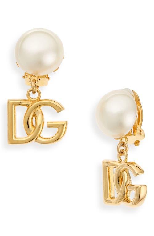 Dolce & Gabbana DG Charm Imitation Pearl Clip-On Earrings Product Image