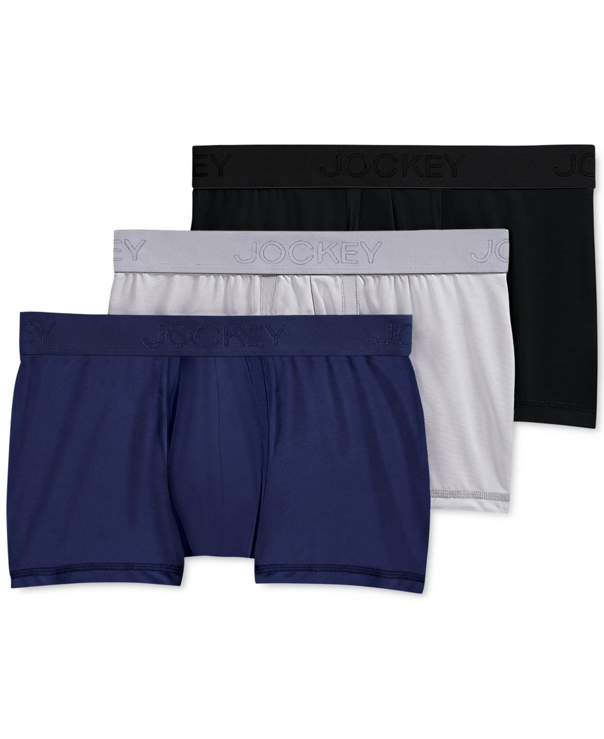 Mens Jockey 3-Pack Chafe-Proof Pouch Stretch 3 Trunk Briefs, Size: Large, Black Product Image