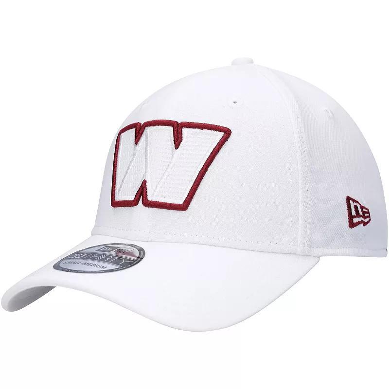 Mens New Era White Washington Commanders Team White Out 39THIRTY Flex Hat Product Image