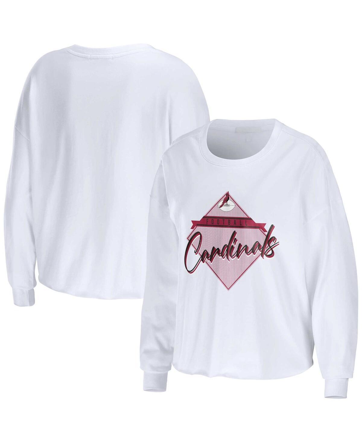 Womens WEAR by Erin Andrews Arizona Cardinals Domestic Cropped Long Sleeve T-Shirt Product Image