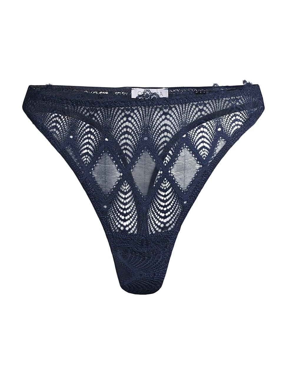 Womens Allure High-Waisted Lace Thong Product Image