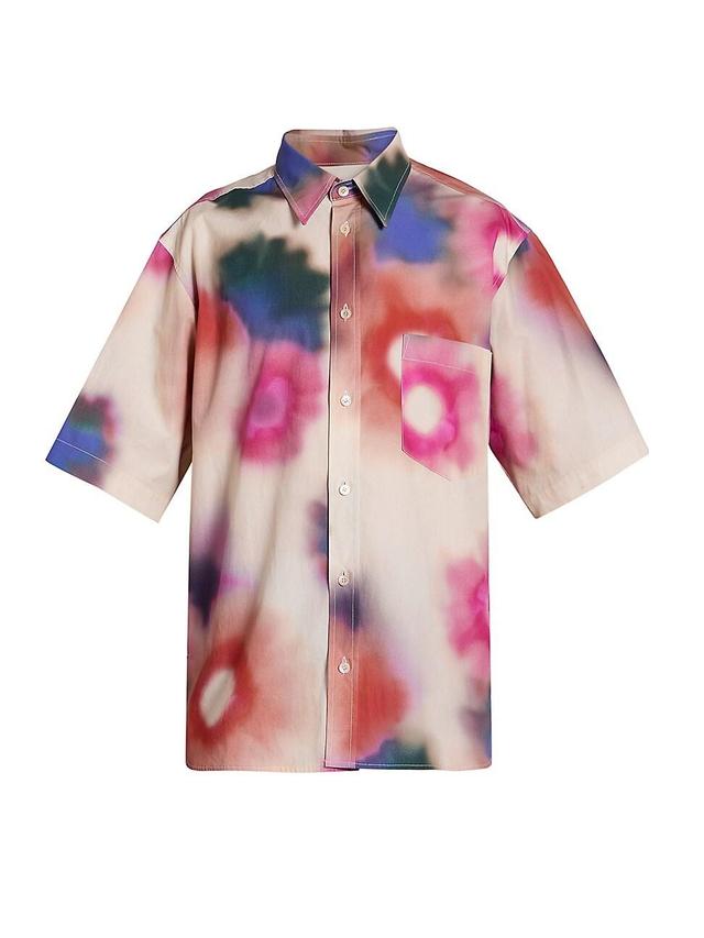 Mens Labilio Watercolor Button-Front Shirt Product Image