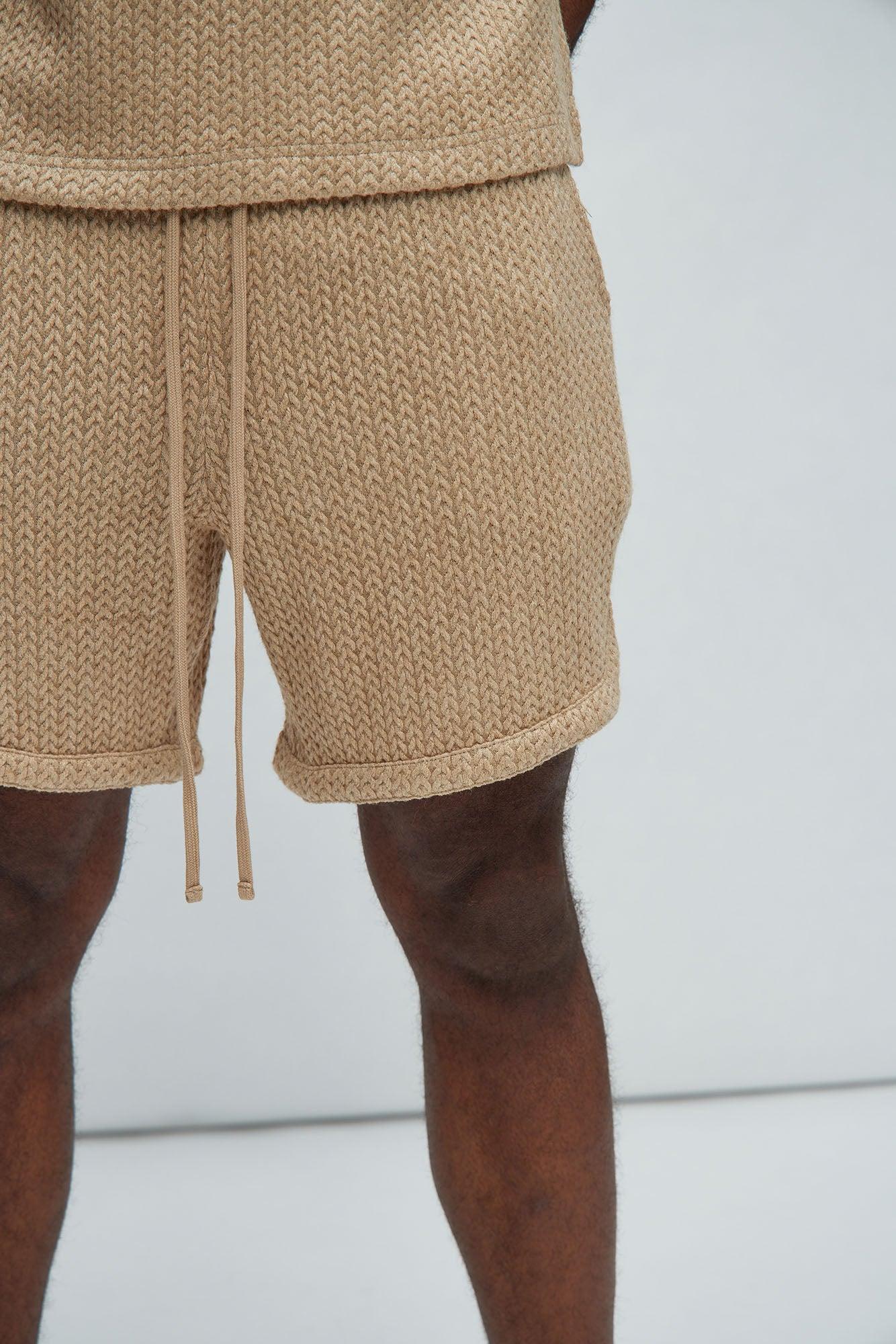 Catanina Textured Shorts - Tan Product Image