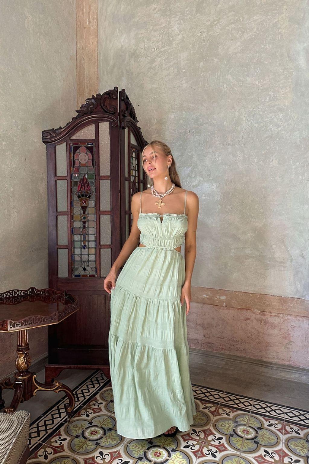 Paola Sage Boho Maxi Dress Product Image