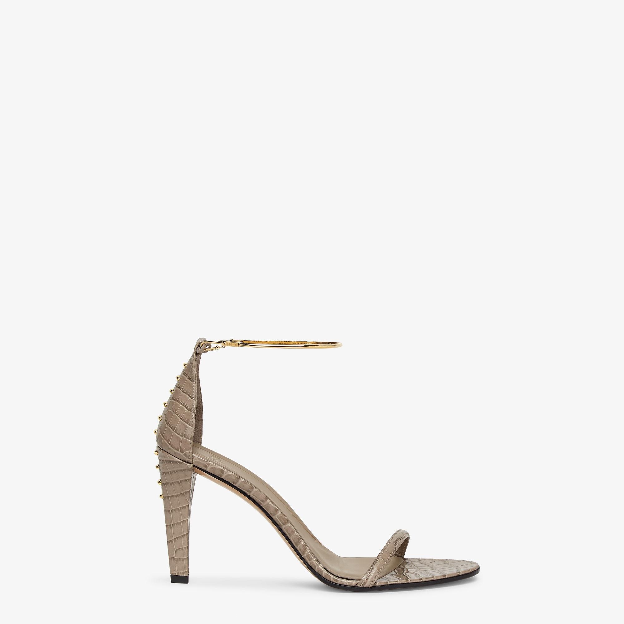 Fendi FiloBeige leather high-heeled sandals Product Image