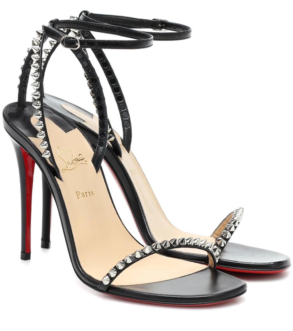 CHRISTIAN LOUBOUTIN So Me Spike Red Sole Sandals In Black Product Image