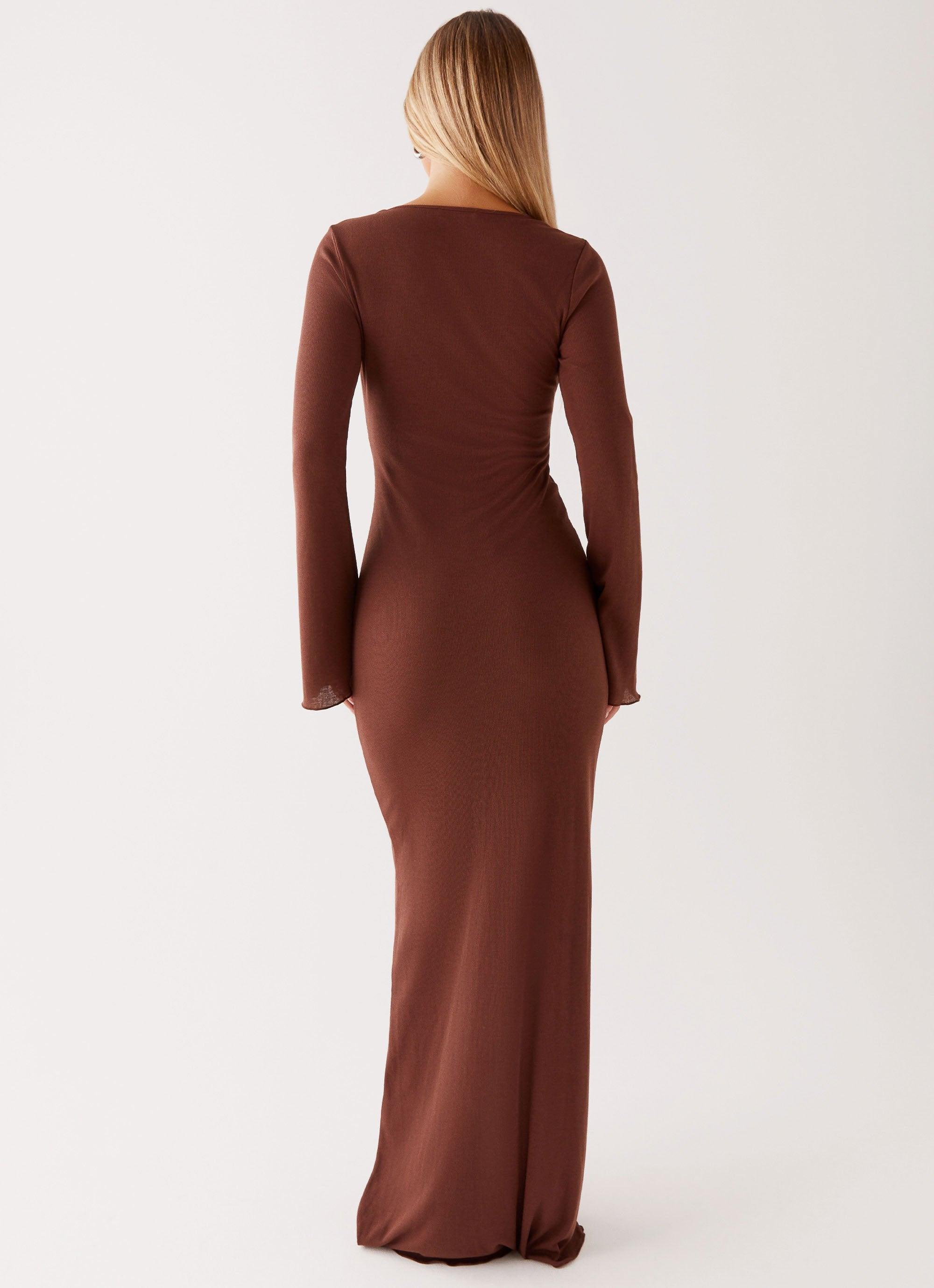 Cosy Days Long Sleeve Maxi Dress - Brown Product Image