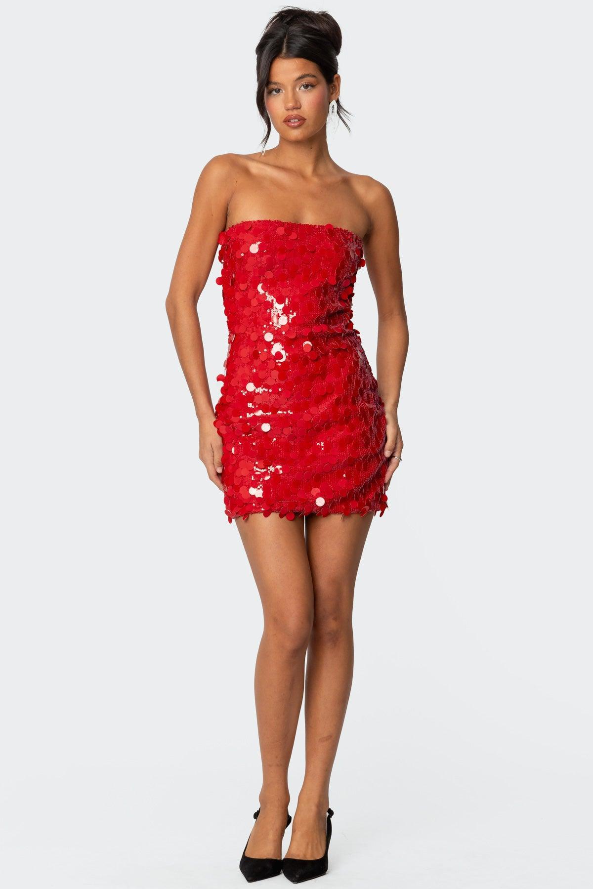 Samba Sequin Strapless Mini Dress Product Image