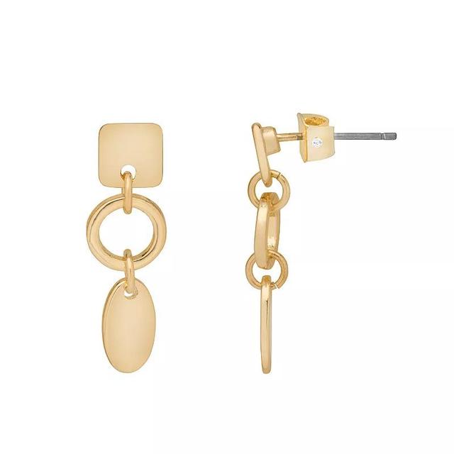 Womens LC Lauren Conrad Gold Tone Geo Shape Drop Earrings, None Product Image