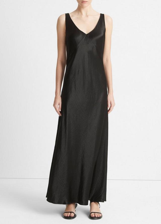 Satin V-Neck Maxi Slip Dress Product Image