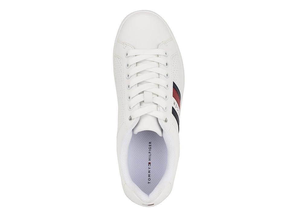 Tommy Hilfiger Womens Logo Perforated Sneakers - White Product Image