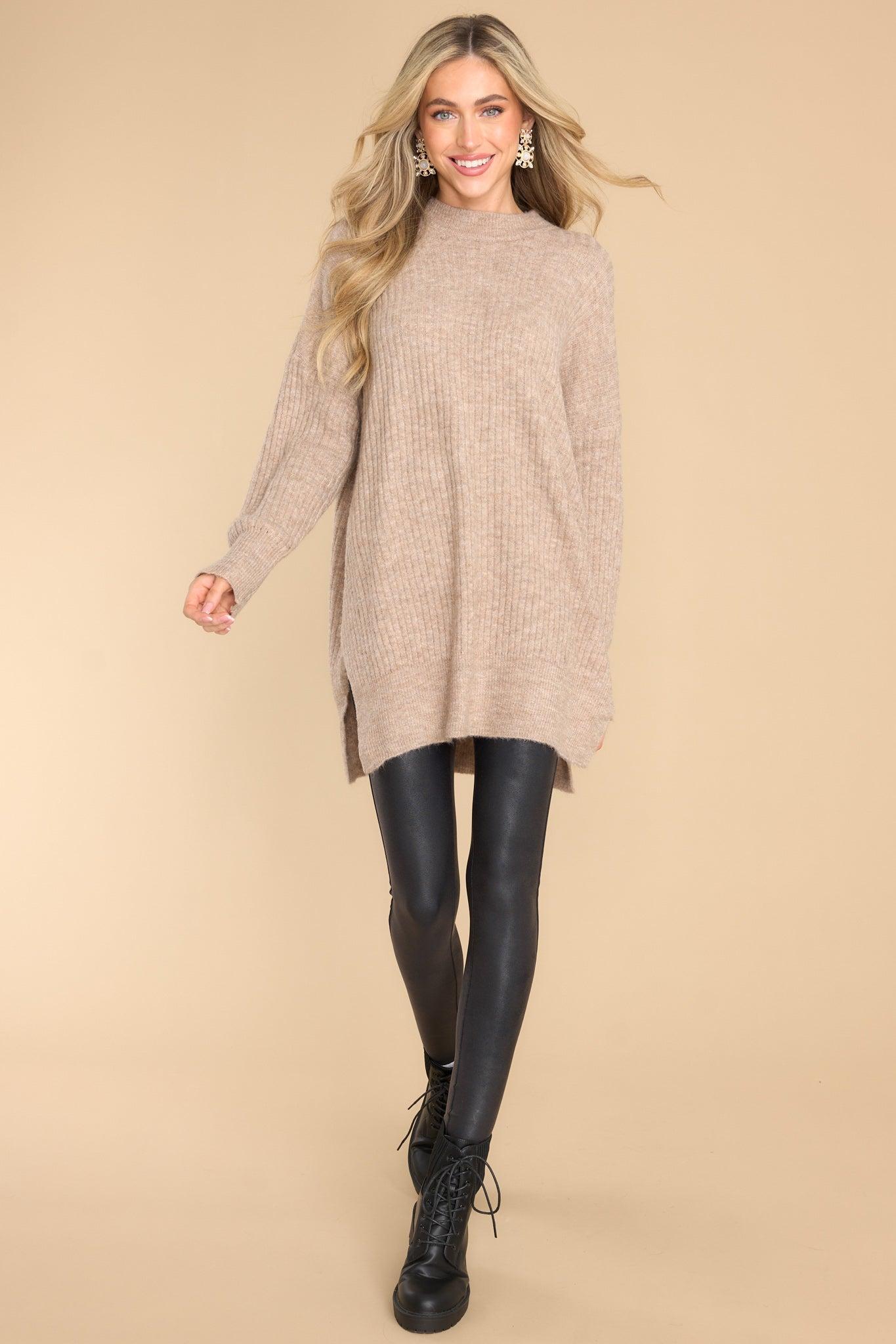 Fireside Flirt Taupe Sweater Product Image