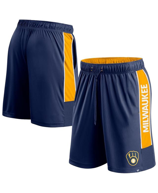 Fanatics Mens Milwaukee Brewers Win the Match Defender Shorts - Navy Product Image