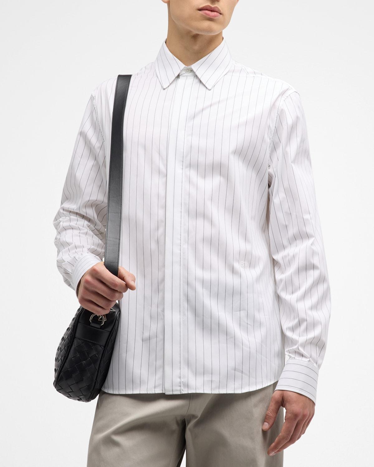 Mens Fine Pinstripe Poplin Sport Shirt Product Image