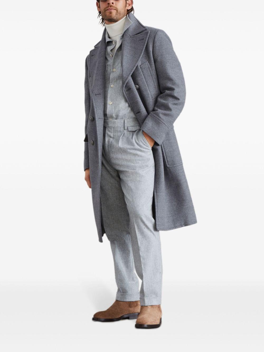 BRUNELLO CUCINELLI Virgin Wool Leisure Trousers In Grey product image