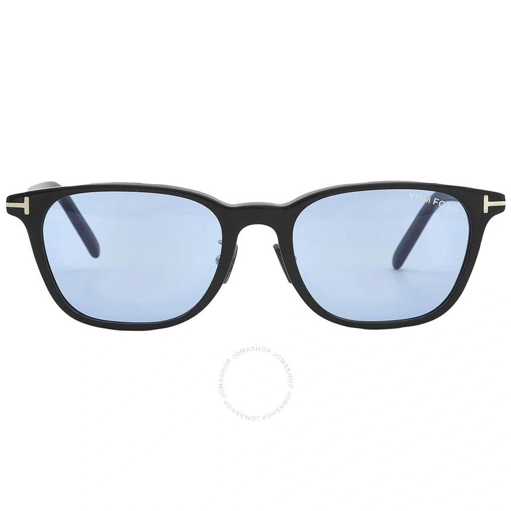 TOM FORD Light Blue Square Men's Sunglasses Ft1040-d 01v 52 In Black / Blue Product Image