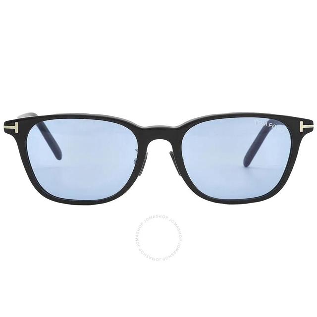 TOM FORD Light Blue Square Men's Sunglasses Ft1040-d 01v 52 In Black / Blue Product Image