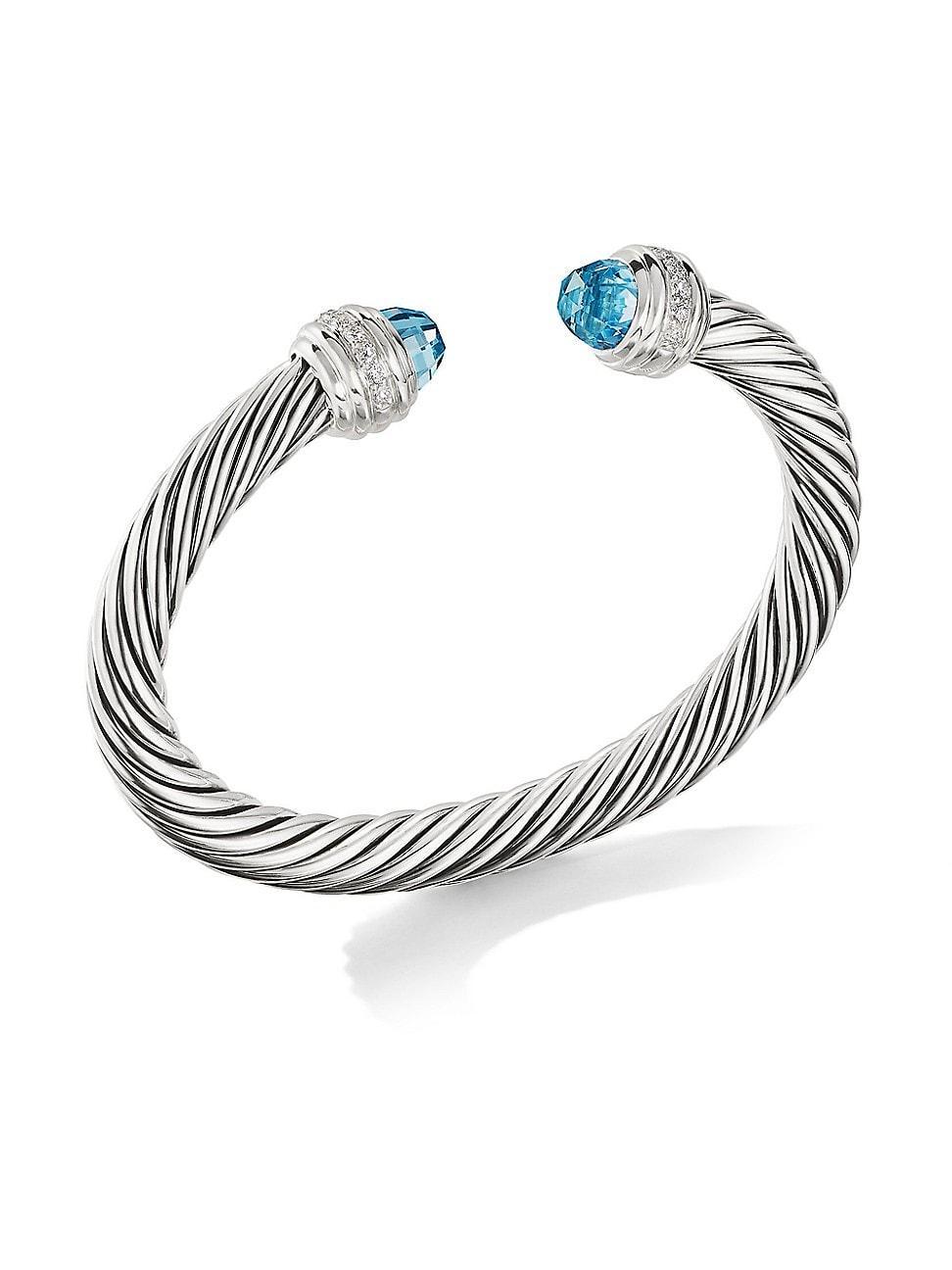 Womens Classic Cable Bracelet in Sterling Silver Product Image