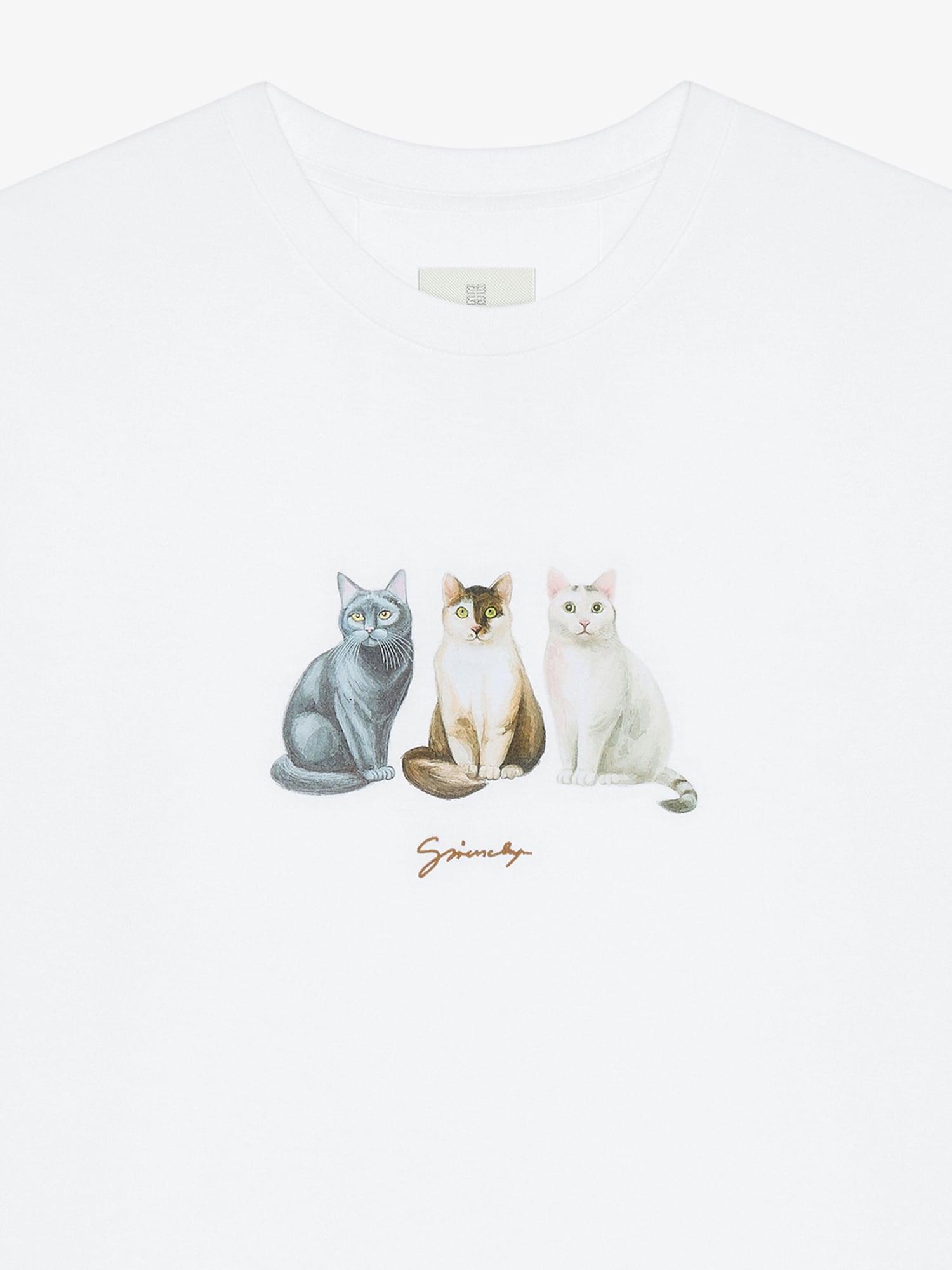 T-shirt in cotton with cats print Product Image