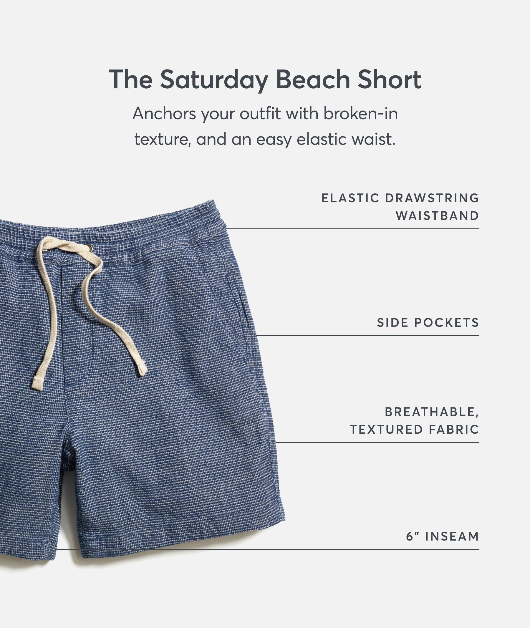 6" Saturday Selvage Beach Short Product Image